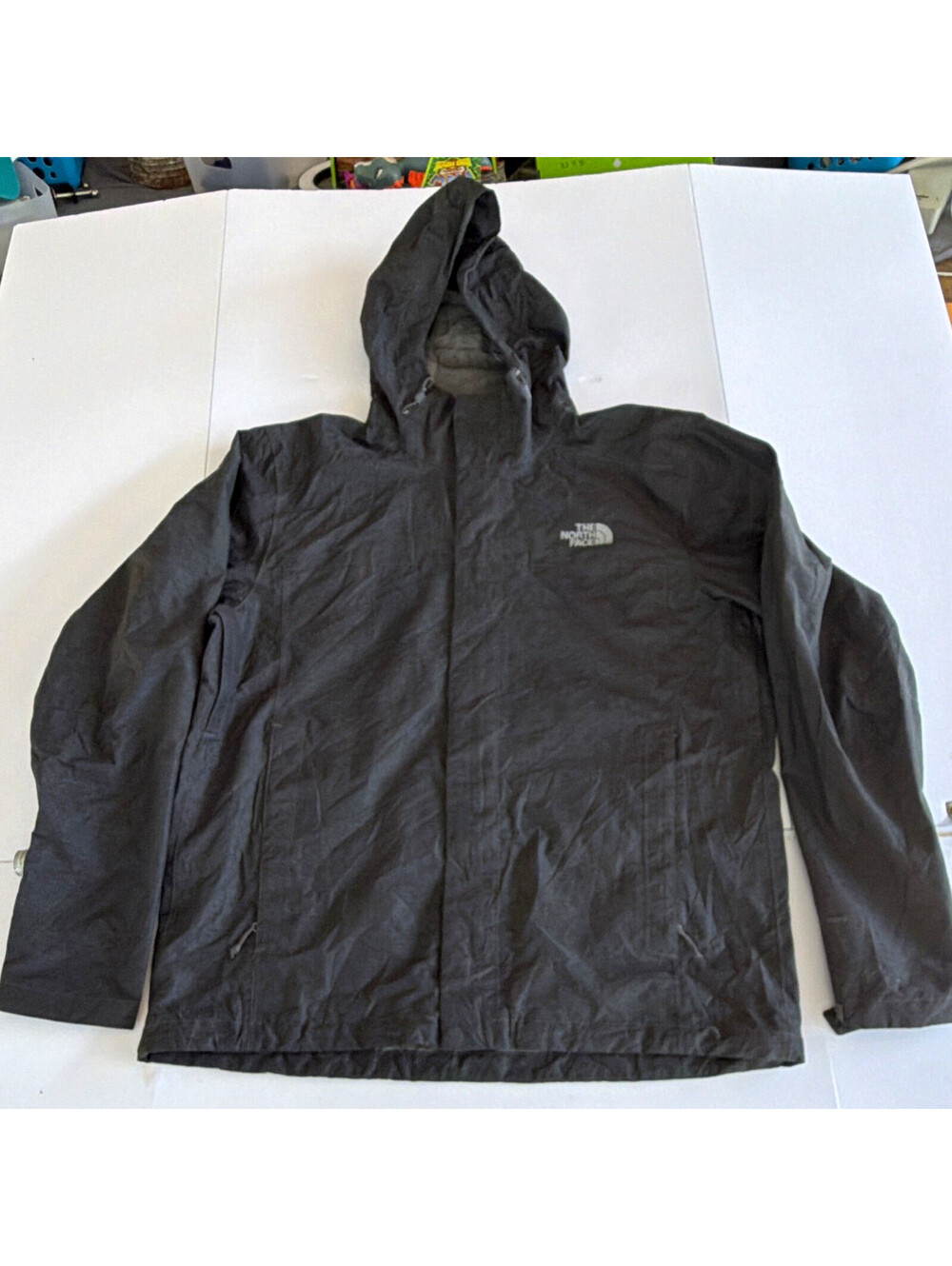 The North Face Men's Black Solid Hooded Full Zip Logo Softshell Jacket Size L